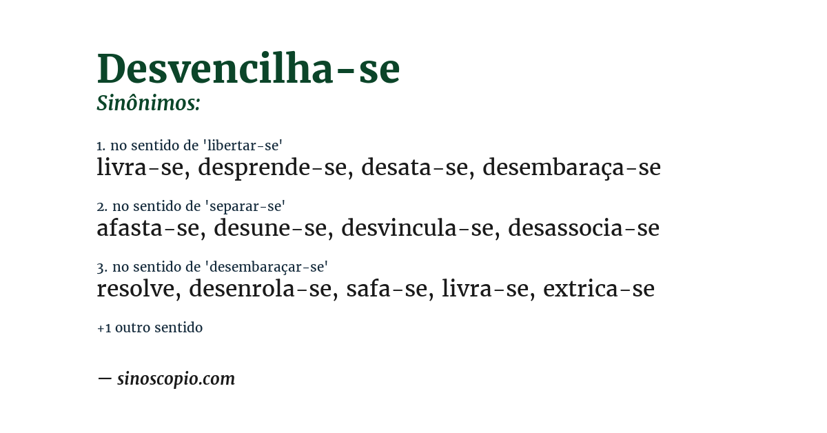 Sinônimo de desvencilha-se