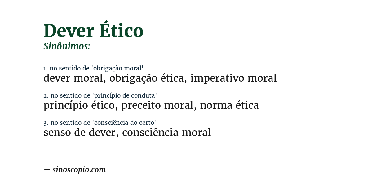 Sinônimo de dever ético