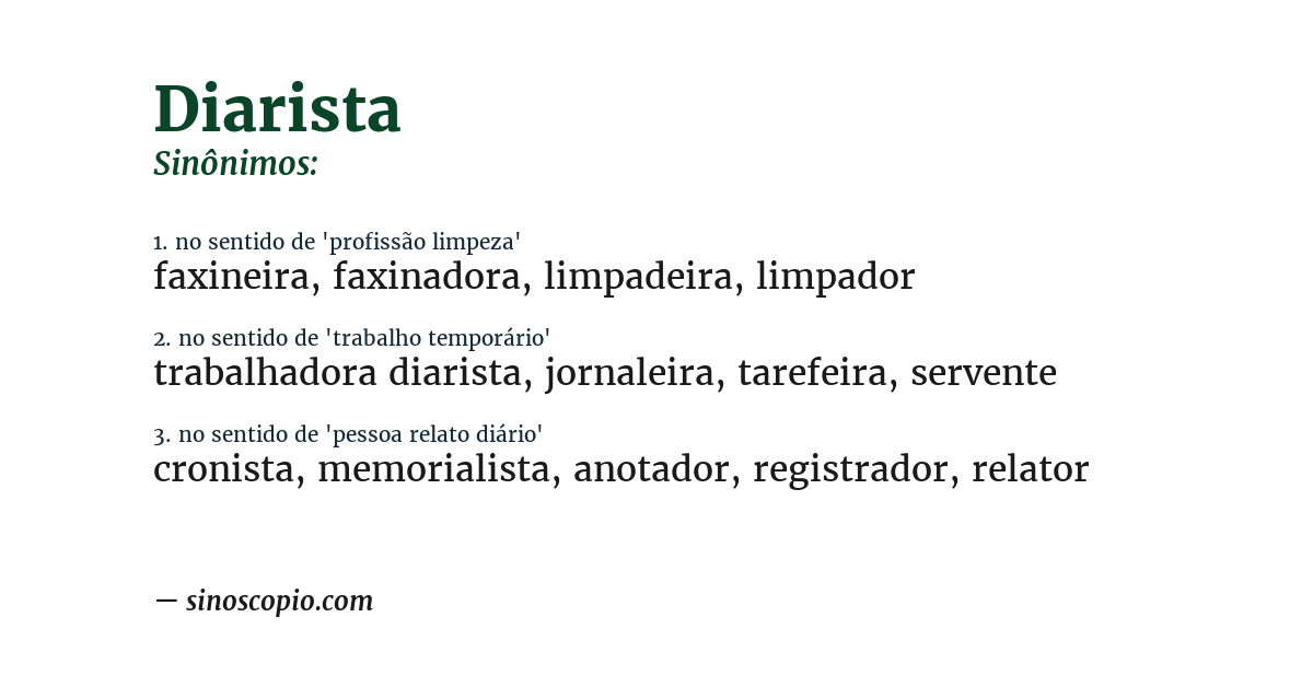 Sinônimo de diarista