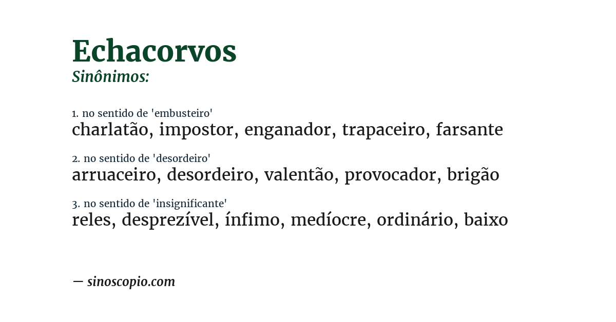 Sinônimo de echacorvos