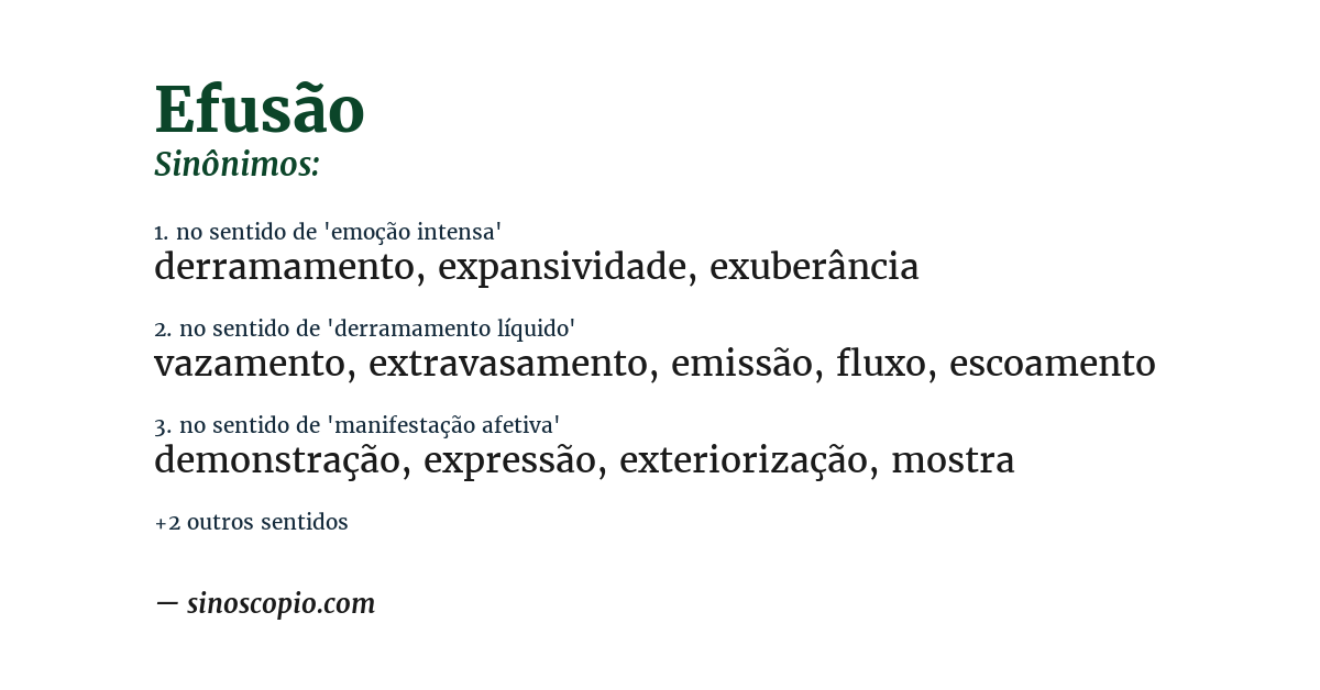 Sinônimo de efusão