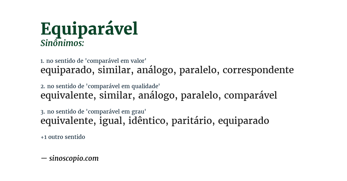 Sinônimo de equiparável