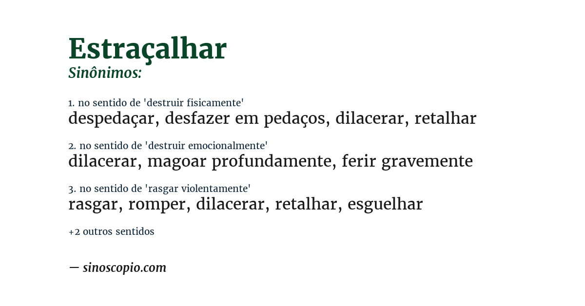 Sinônimo de estraçalhar