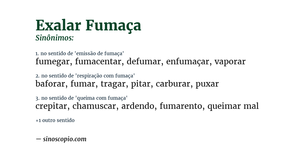 Sinônimo de exalar fumaça