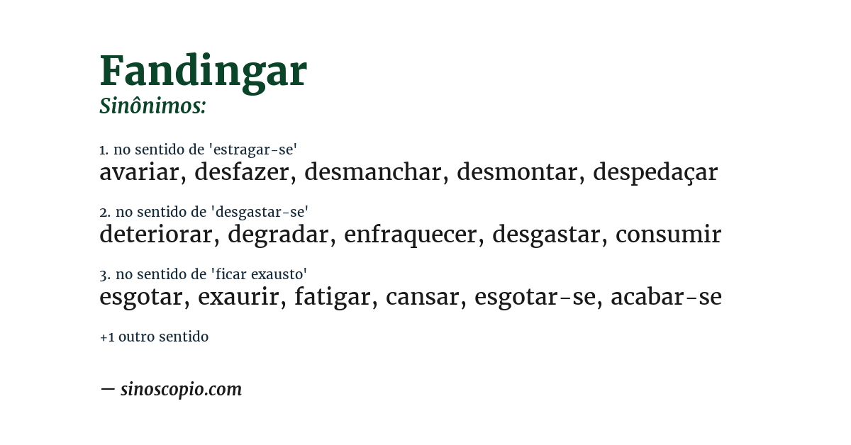 Sinônimo de fandingar