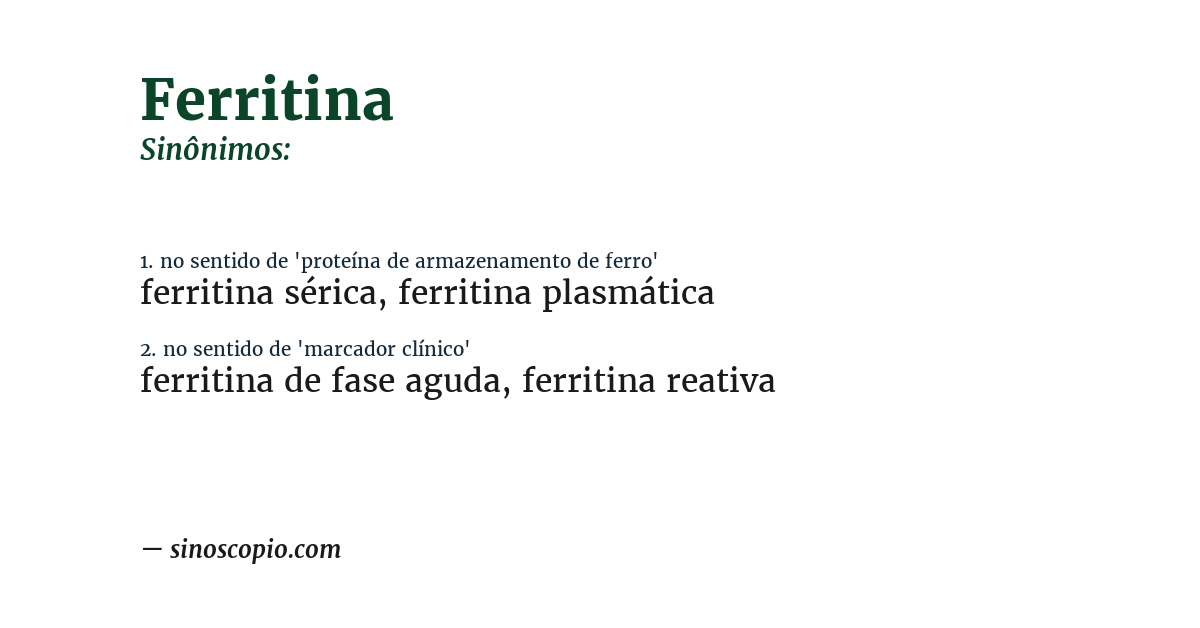 Sinônimo de ferritina