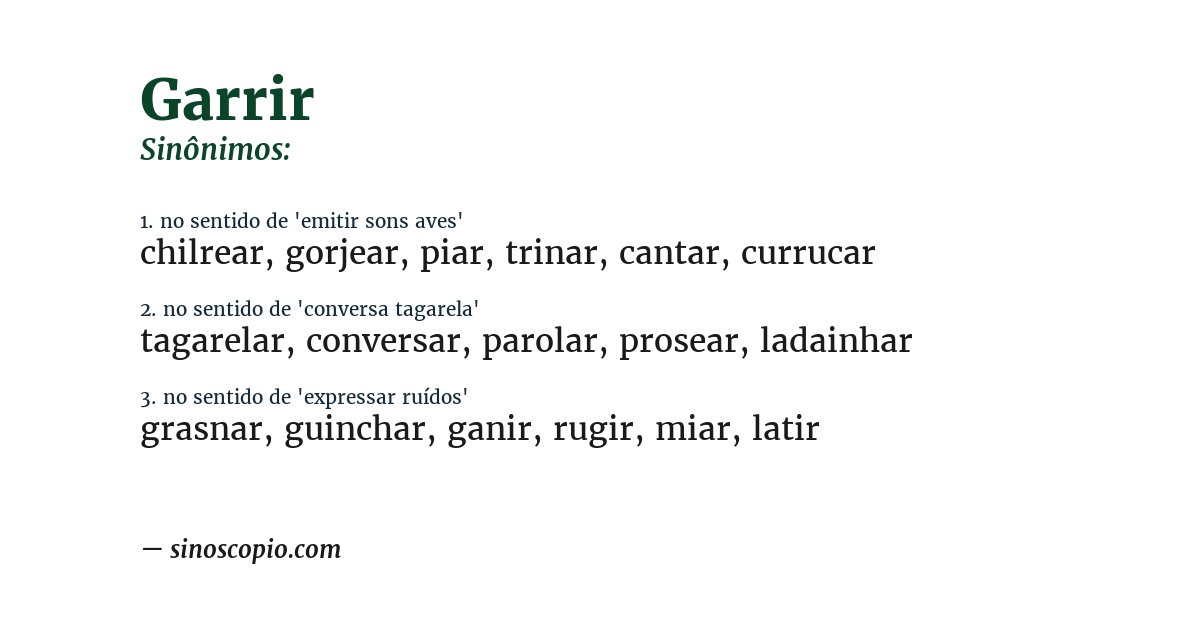 Sinônimo de garrir