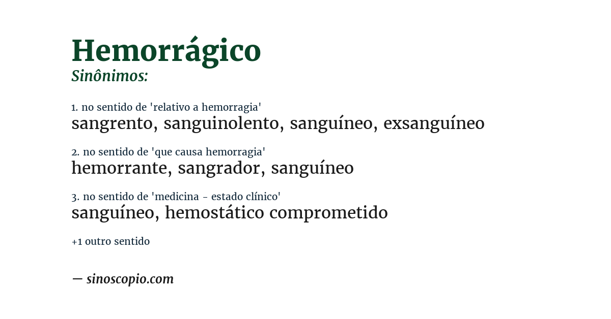Sinônimo de hemorrágico