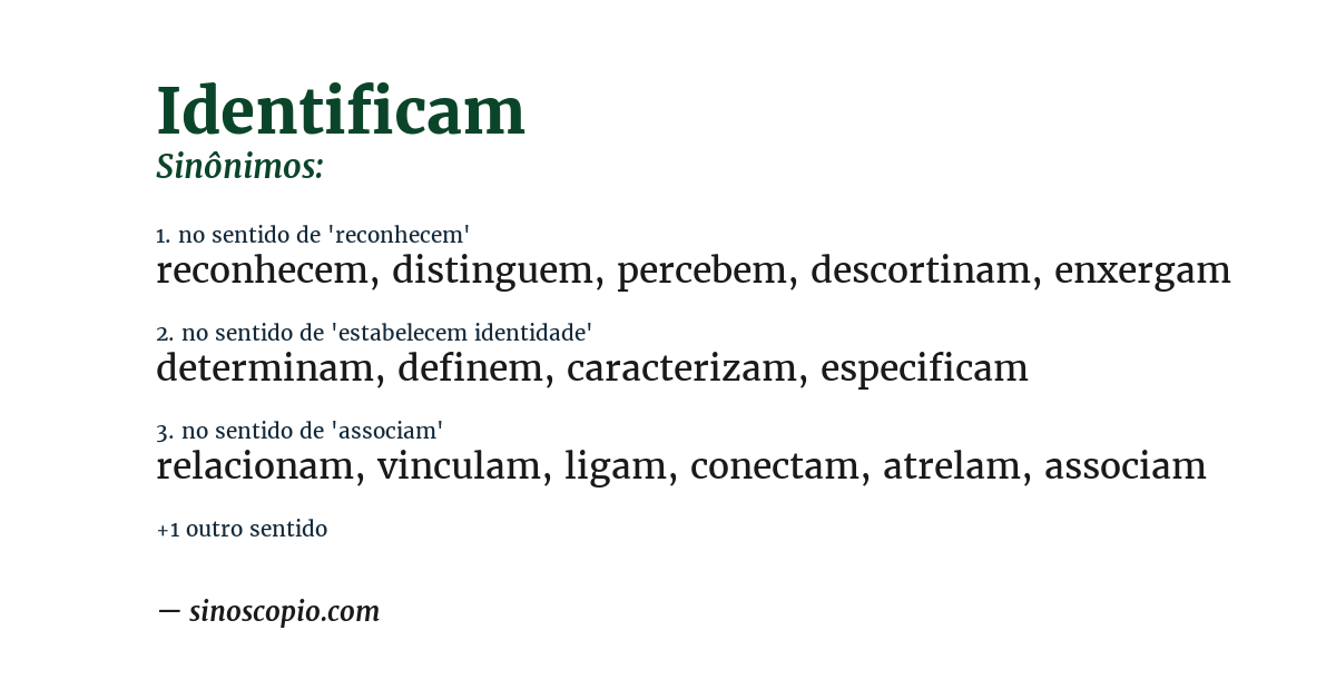 Sinônimo de identificam