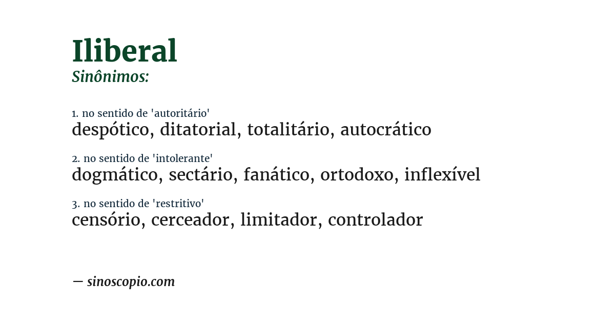 Sinônimo de iliberal