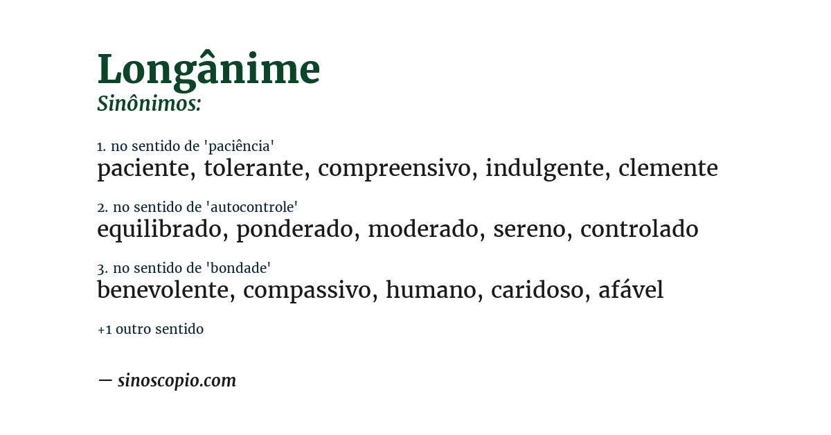 Sinônimo de longânime