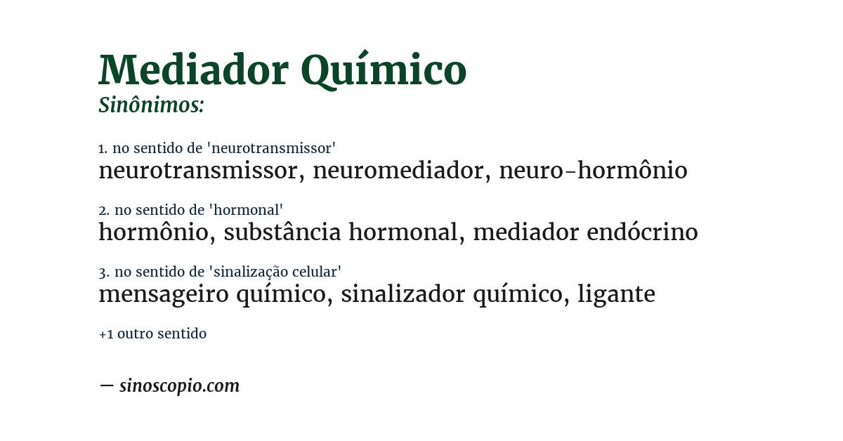 Sinônimo de mediador químico