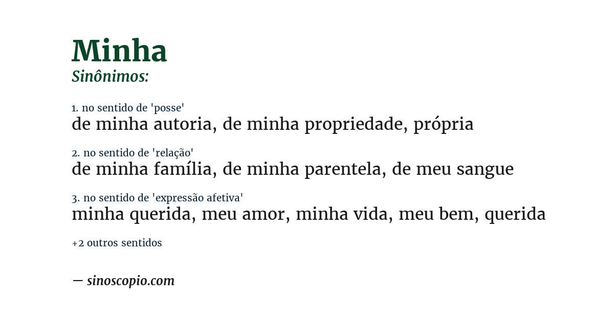 Sinônimo de minha