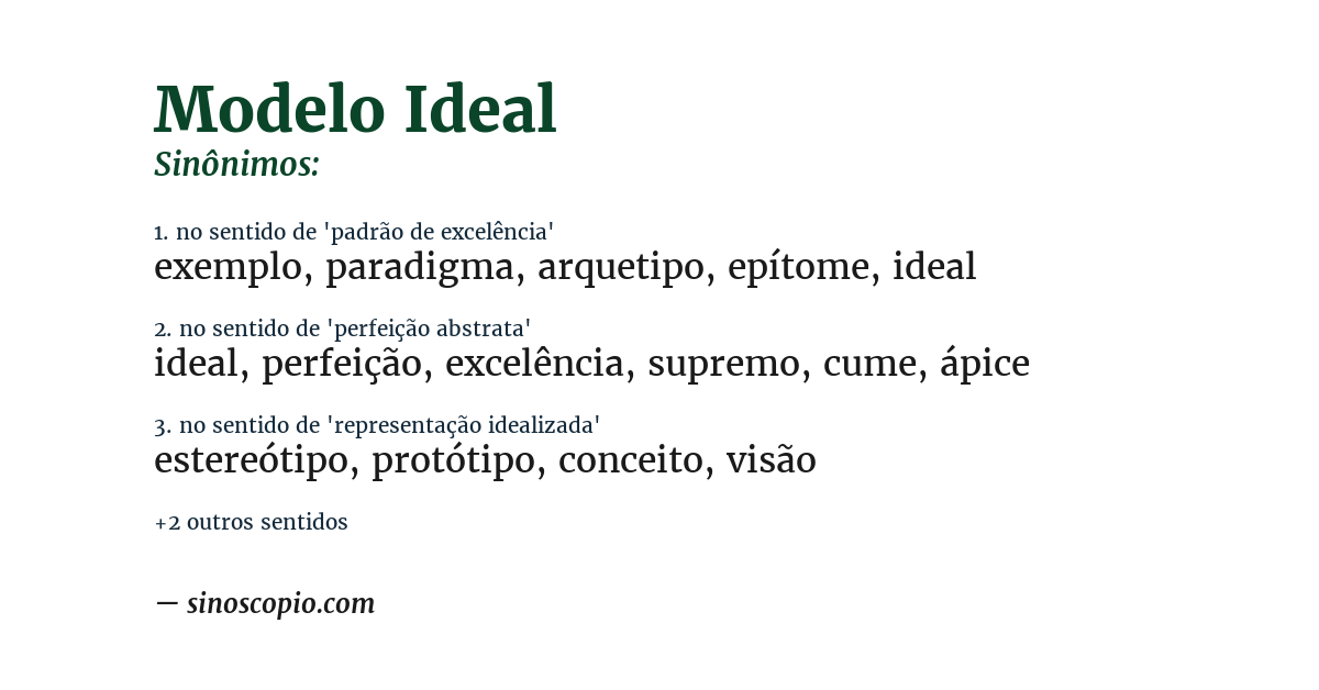 Sinônimo de modelo ideal