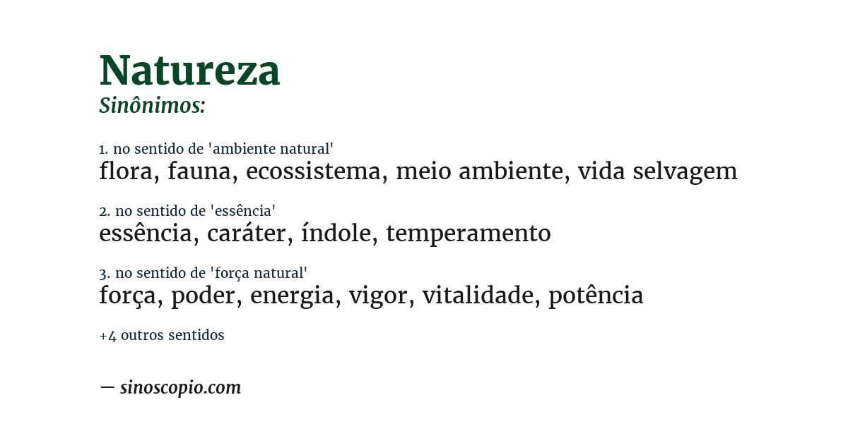 Sinônimo de natureza