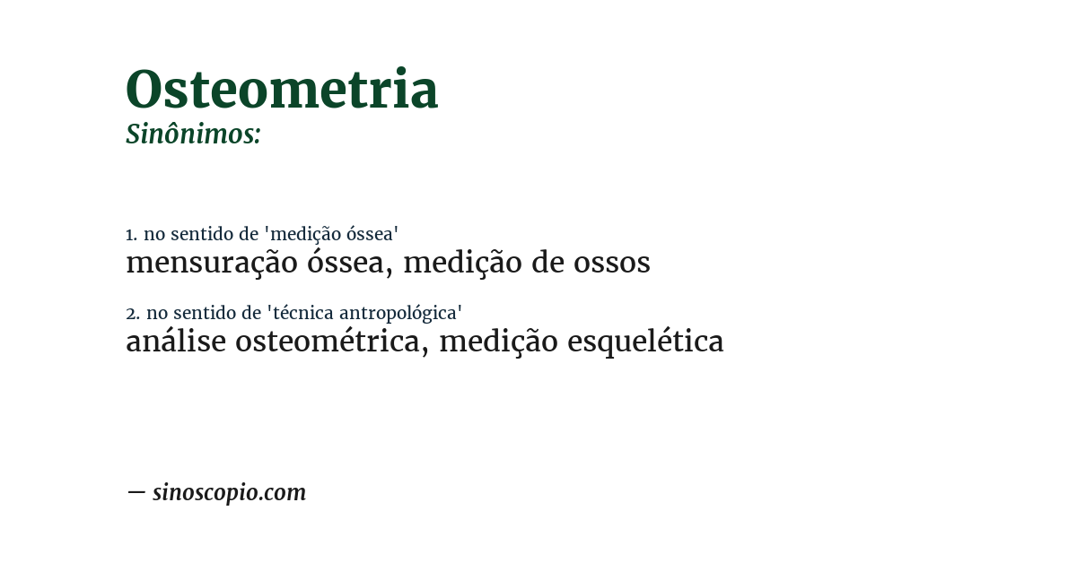 Sinônimo de osteometria