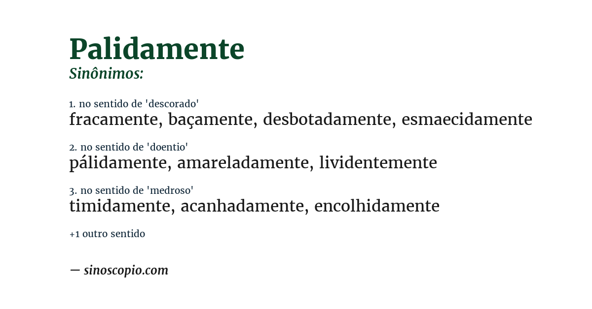Sinônimo de palidamente