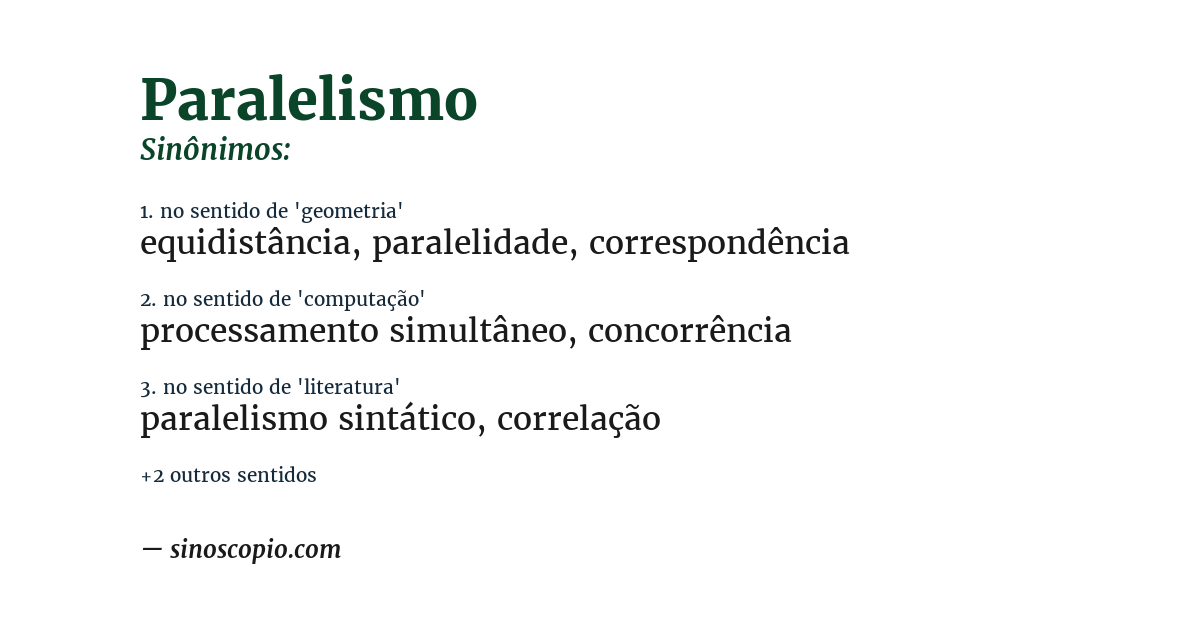 Sinônimo de paralelismo