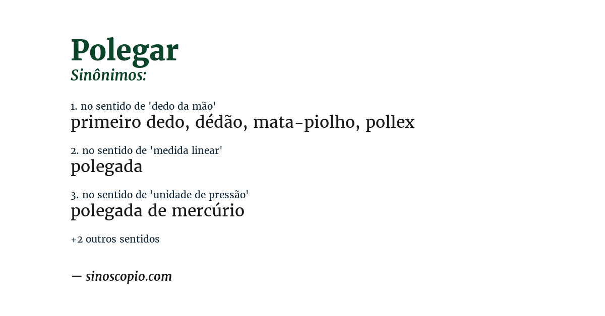 Sinônimo de polegar