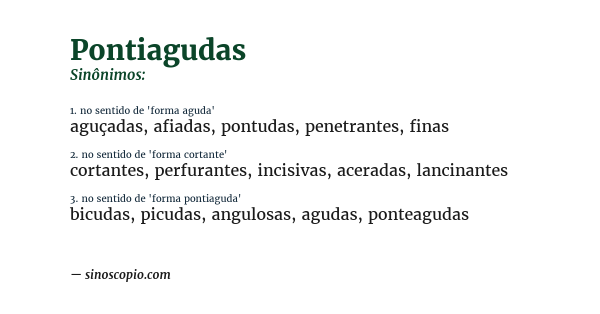 Sinônimo de pontiagudas