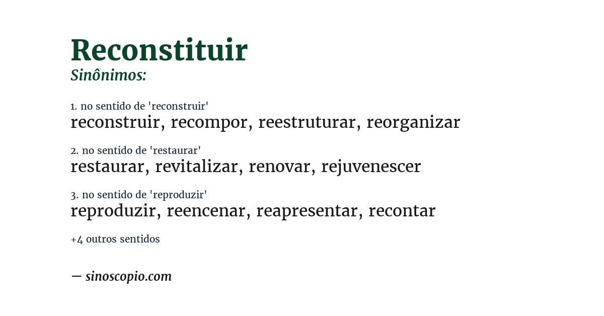 Sinônimo de reconstituir