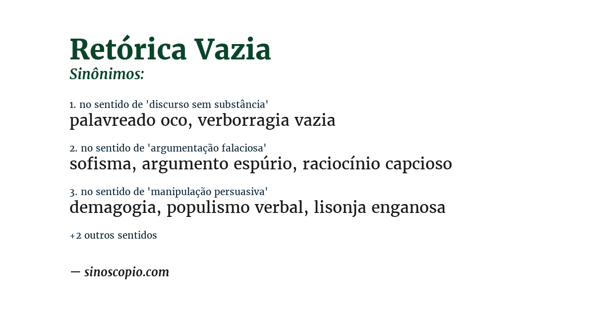 Sinônimo de retórica vazia