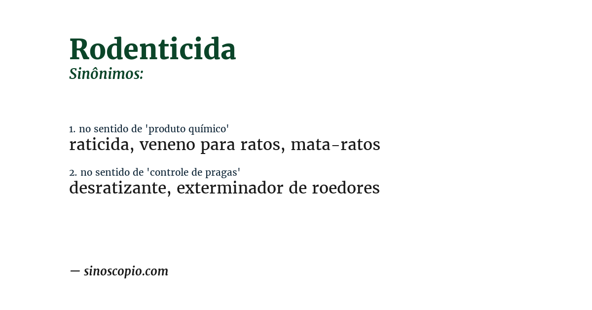 Sinônimo de rodenticida