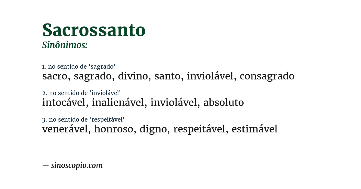 Sinônimo de sacrossanto