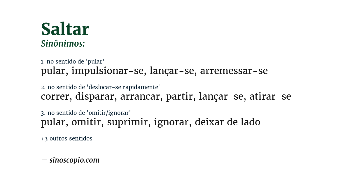 Sinônimo de saltar