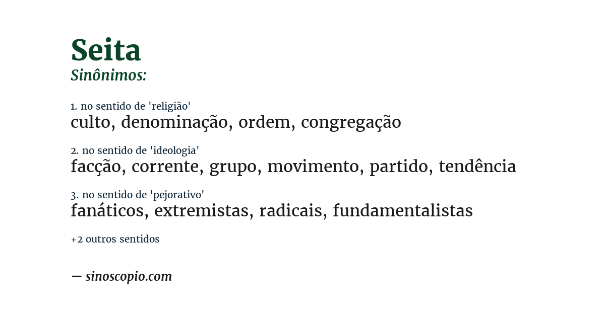 Sinônimo de seita