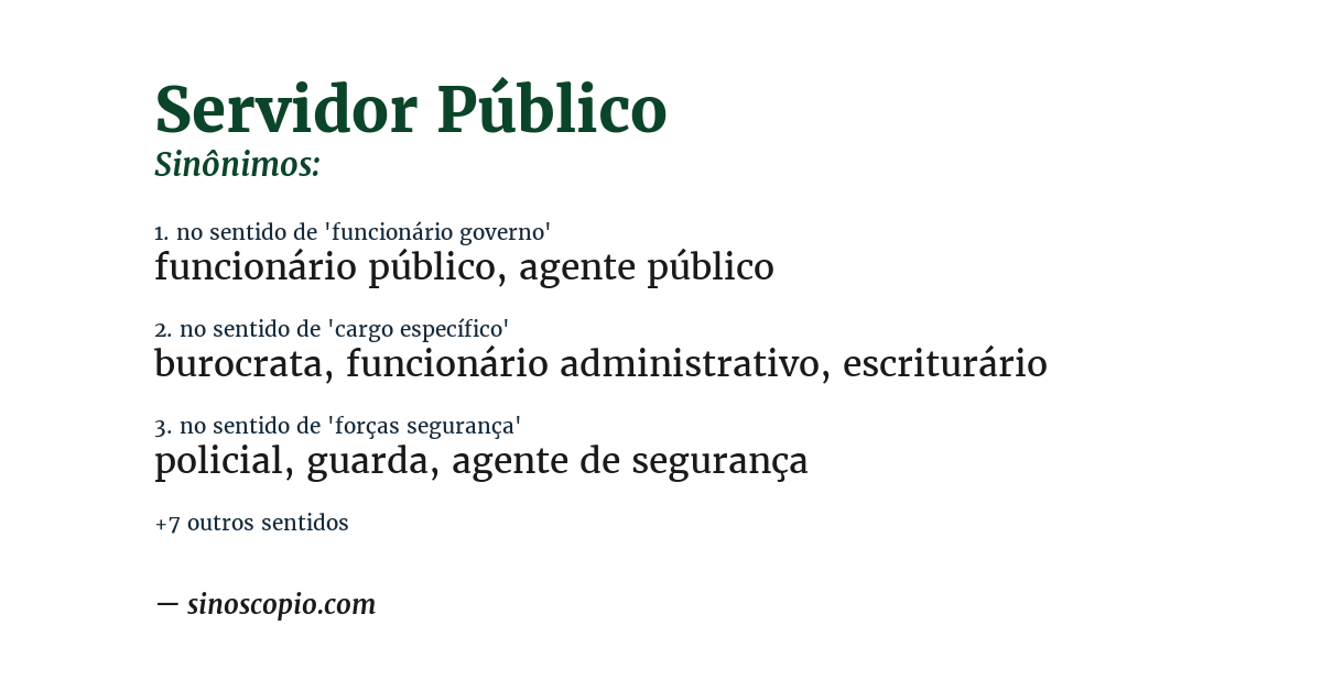 Sinônimo de servidor público