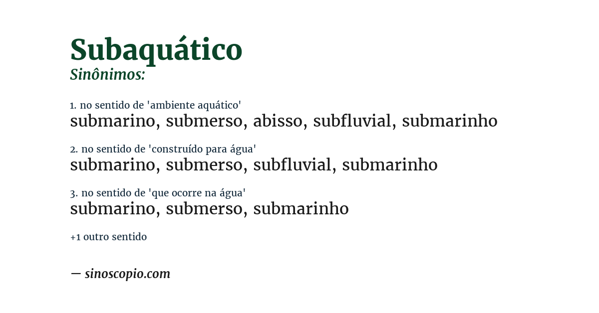 Sinônimo de subaquático