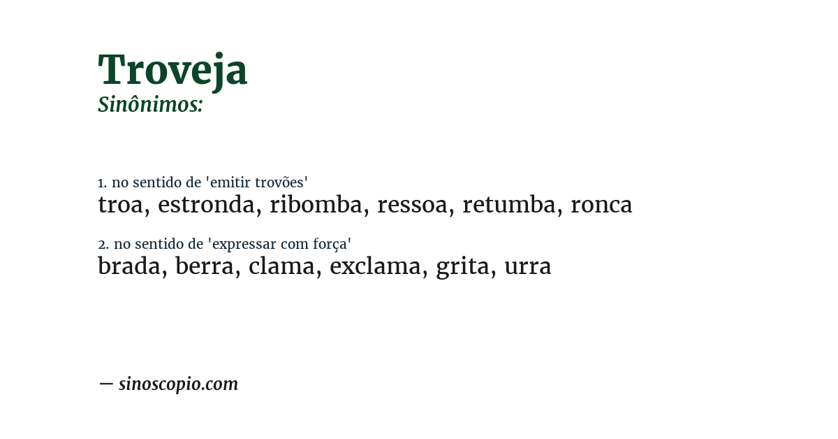 Sinônimo de troveja