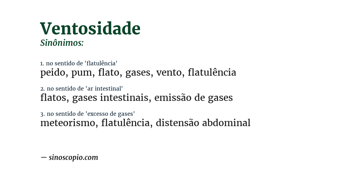 Sinônimo de ventosidade