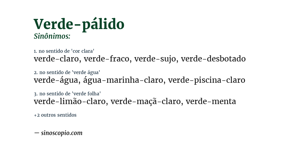 Sinônimo de verde-pálido