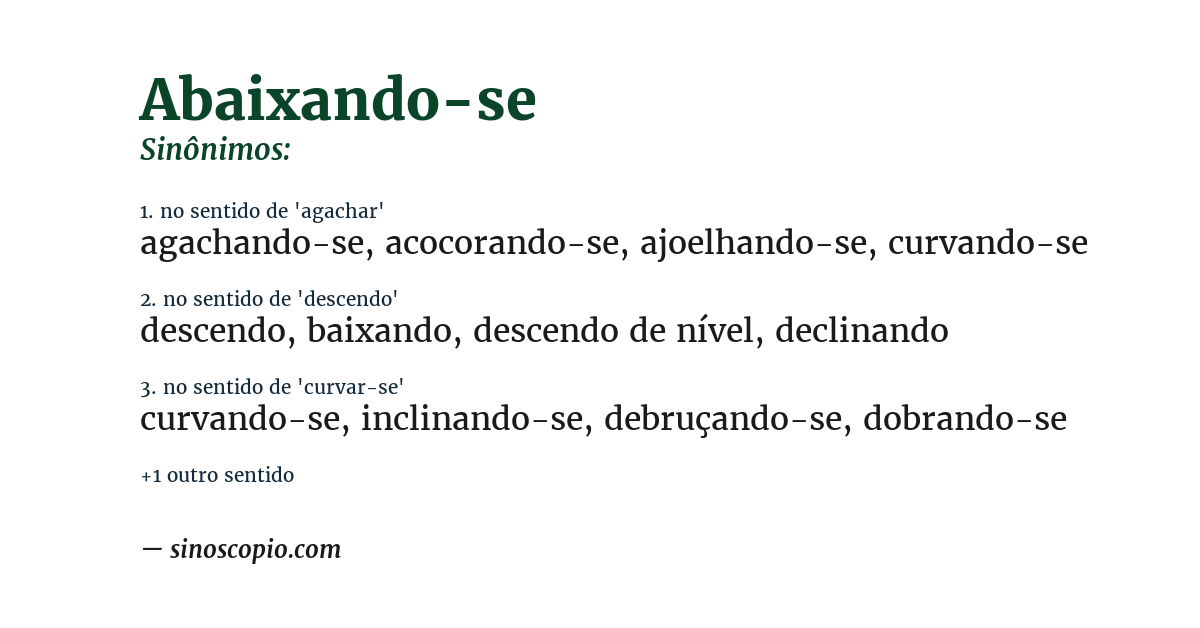 Sinônimo de abaixando-se