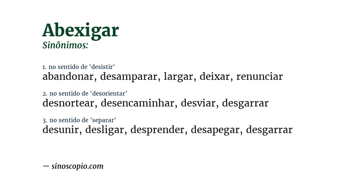 Sinônimo de abexigar