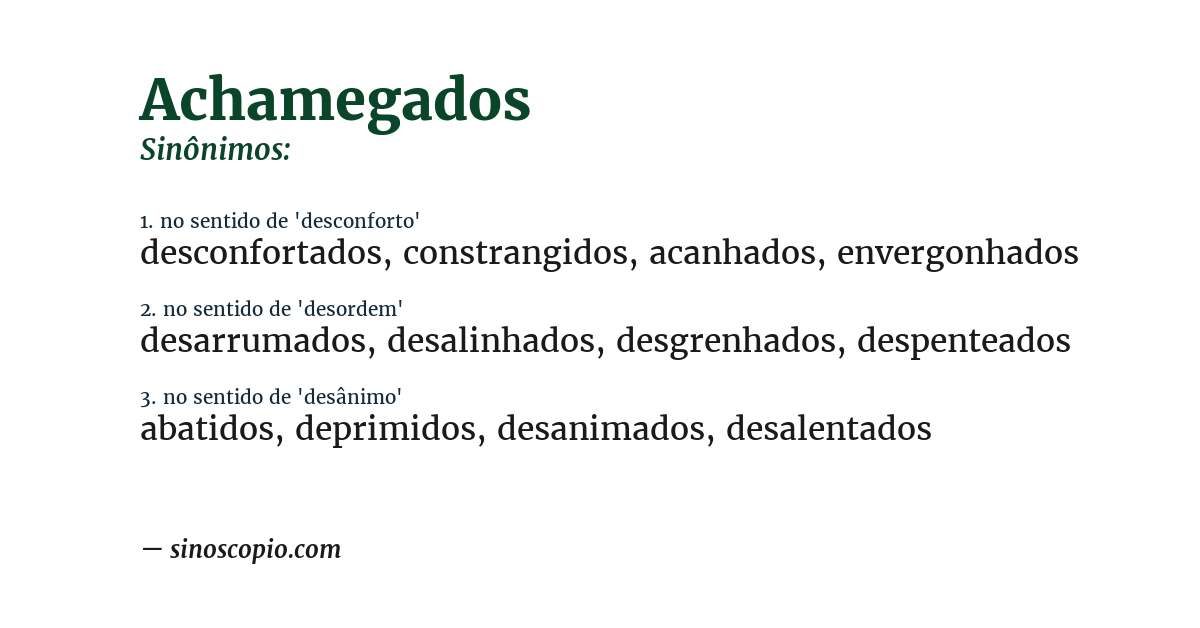 Sinônimo de achamegados