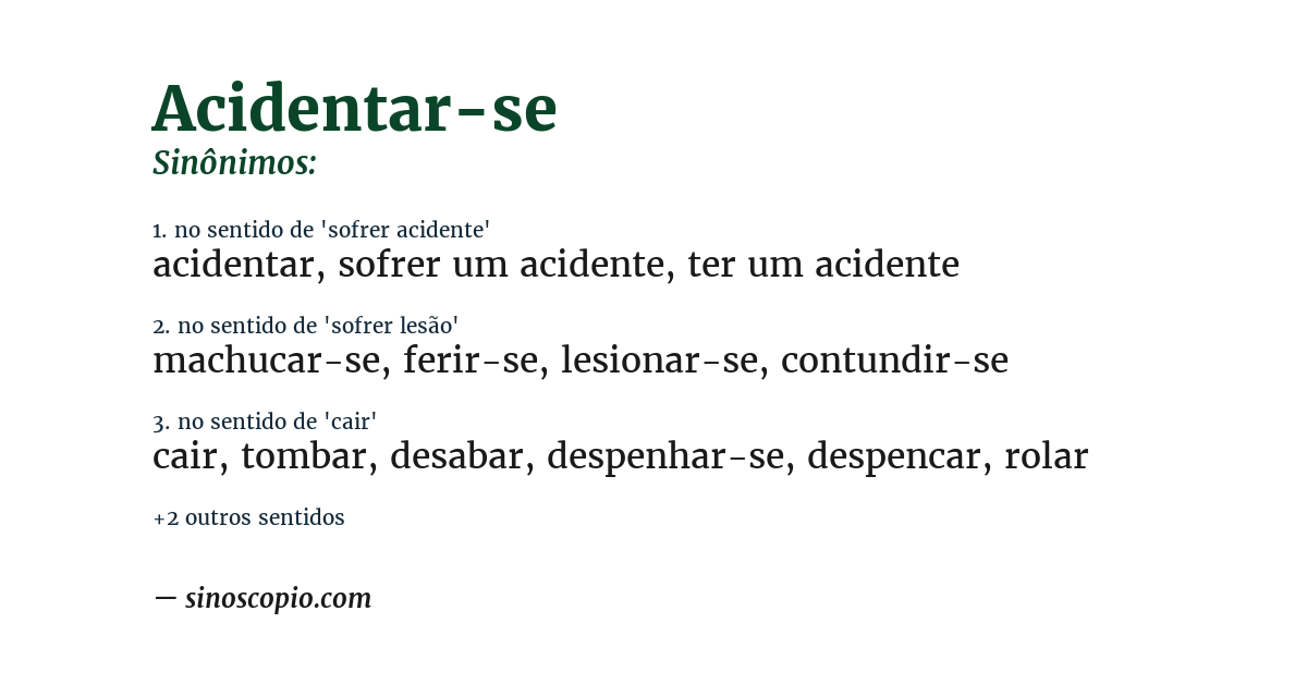 Sinônimo de acidentar-se