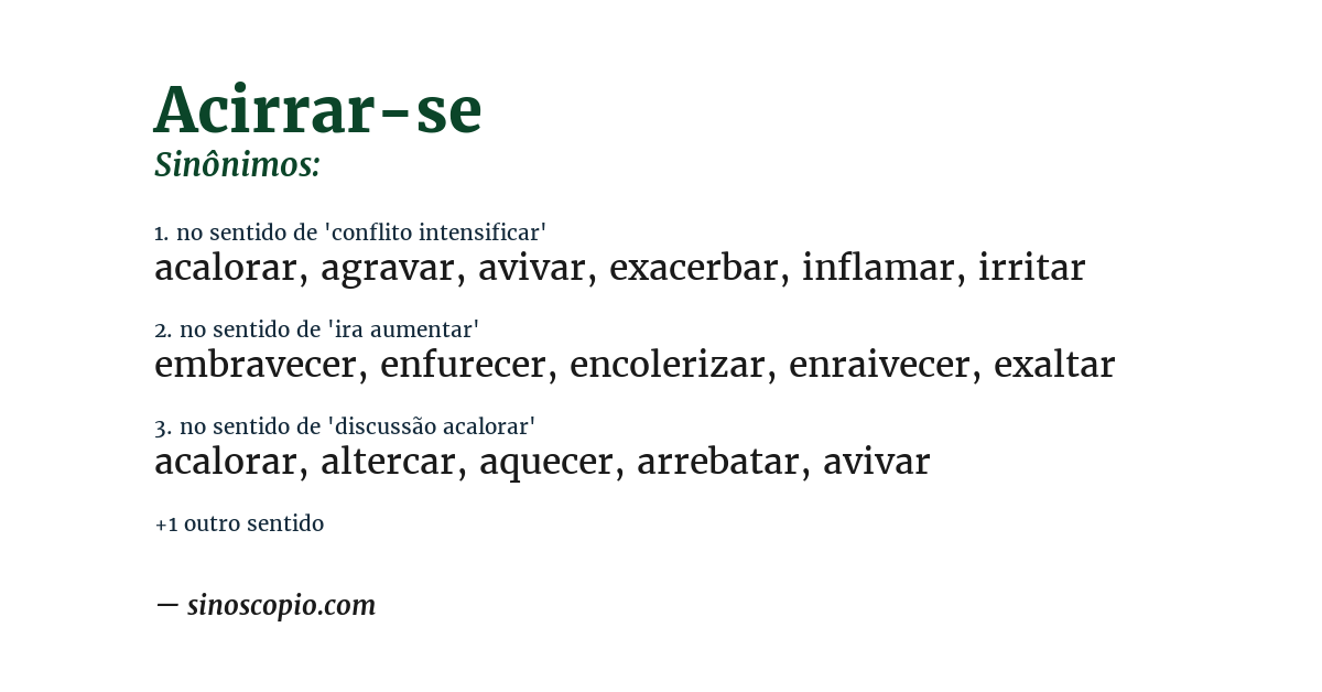 Sinônimo de acirrar-se