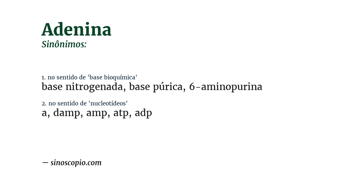 Sinônimo de adenina