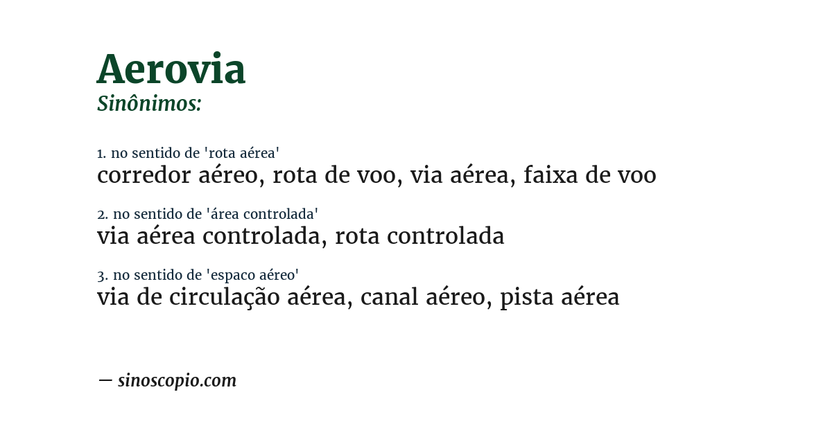 Sinônimo de aerovia
