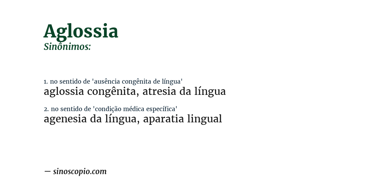 Sinônimo de aglossia
