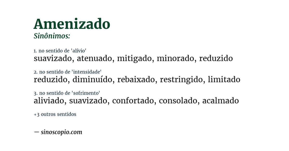 Sinônimo de amenizado