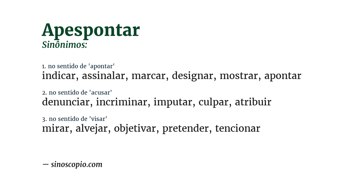 Sinônimo de apespontar
