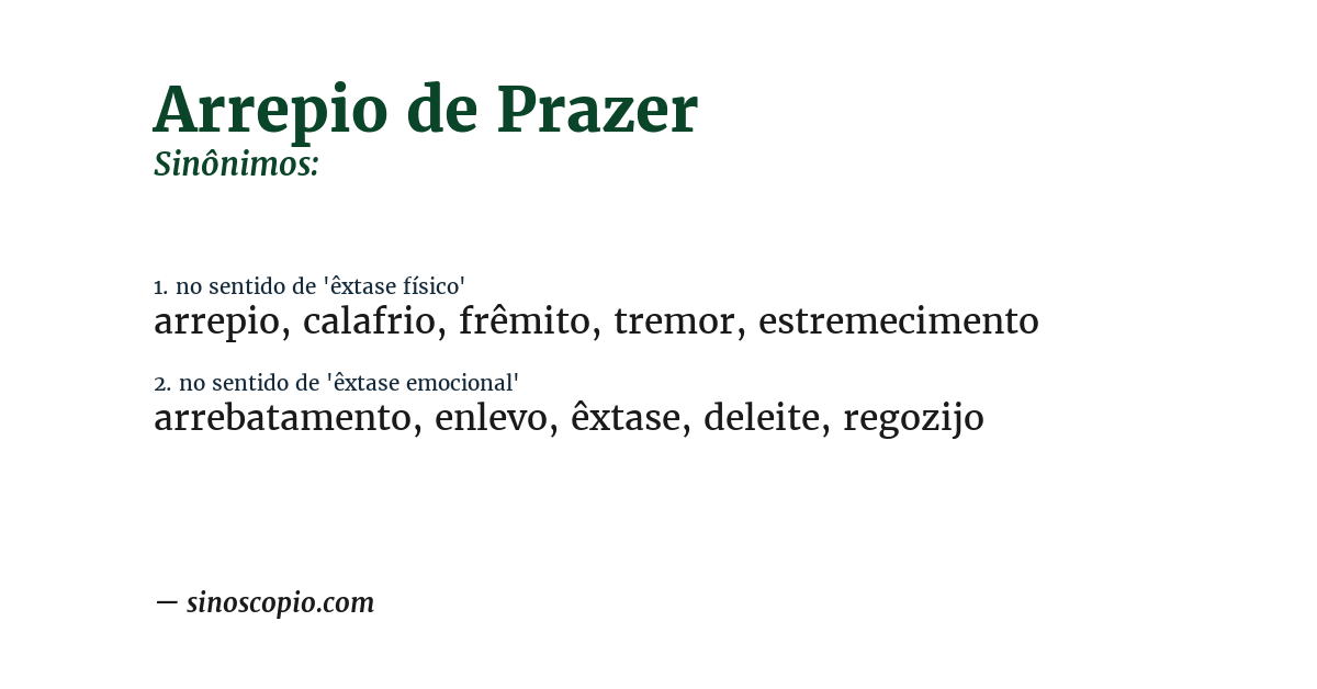 Sinônimo de arrepio de prazer