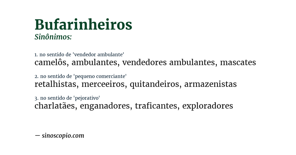Sinônimo de bufarinheiros