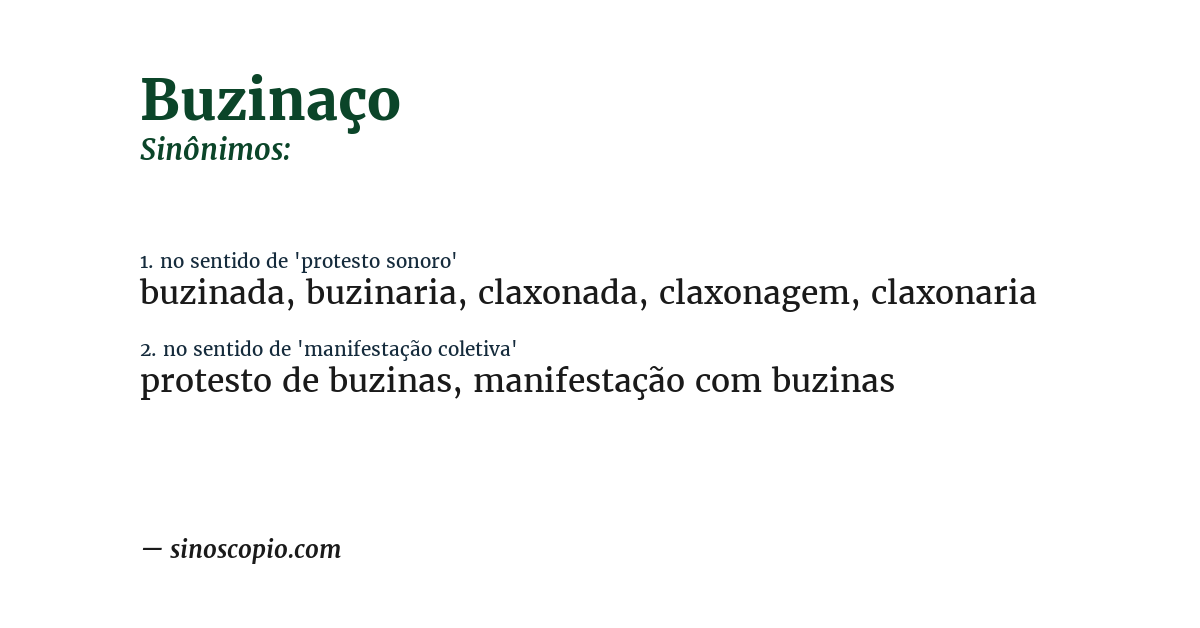 Sinônimo de buzinaço