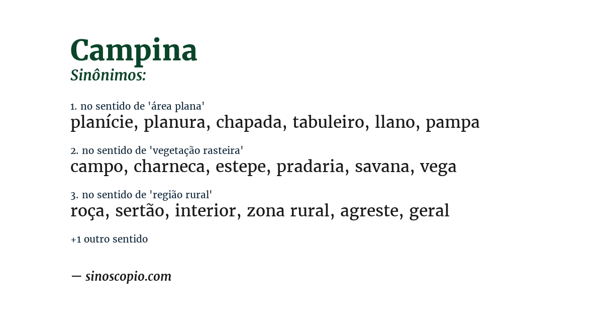 Sinônimo de campina