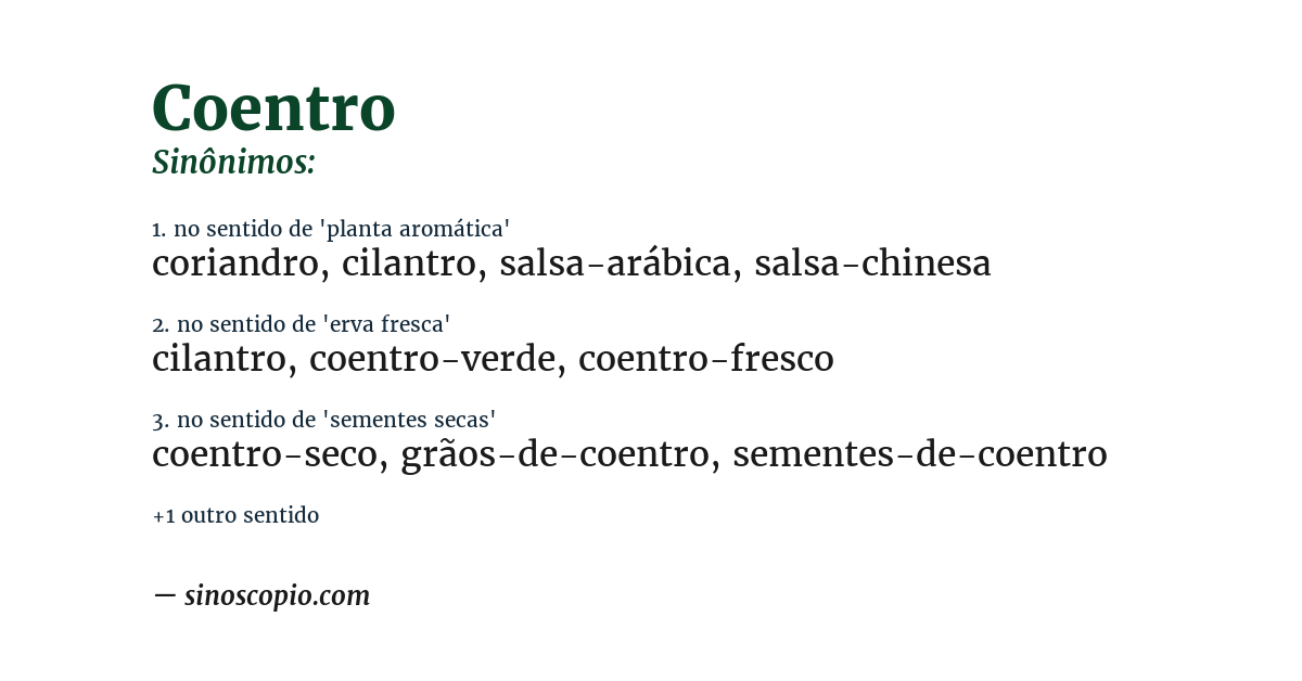 Sinônimo de coentro